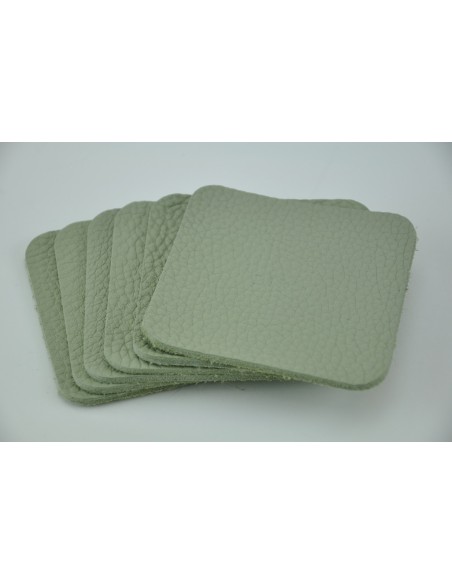 Dessous de verre en taurillon vert tilleul